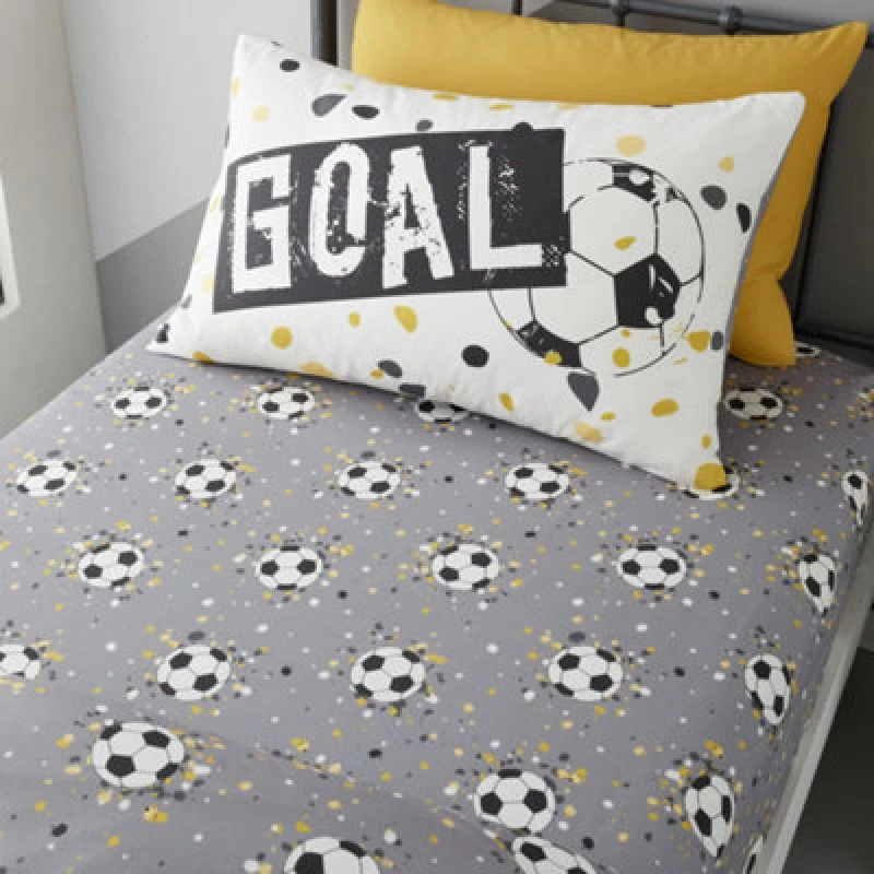Image of Bedlam Goal Bed Linen Fitted Sheet Single Gold