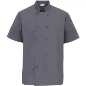Image of Premier Unisex Short Sleeved Chefs Jacket / Workwear (Pack of 2) (3XL) (Steel Grey) - Steel Grey