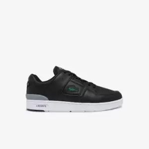 Image of Lacoste Mens Court Cage Leather Trainers Size 9 UK Black & Dark Grey