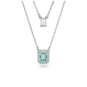 Image of Millenia Layered Octagon Cut Blue Rhodium Plated Necklace 5640557