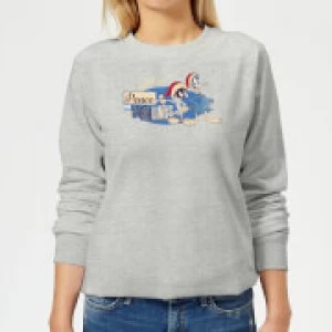 Image of Looney Tunes Peace Among Earthlings Womens Christmas Sweatshirt - Grey - S