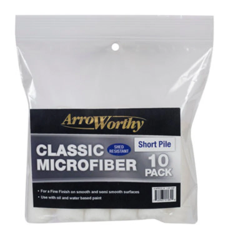 Image of Arroworthy Classic Microfiber Mini Roller Refill - Short Pile - 4" (10 Pack)