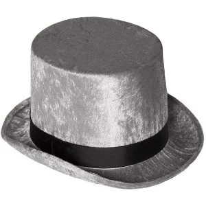 Image of Adults Top Hat One Size (Silver)