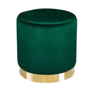 Image of LPD Lara Pouffe Forest Green Velvet