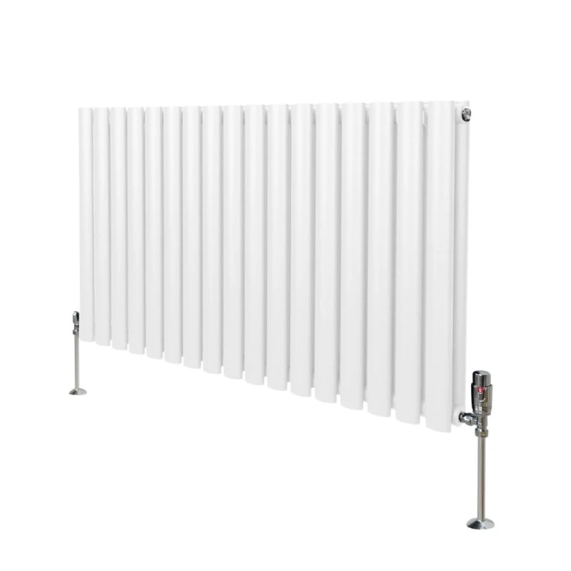 Image of MONSTER-SHOP Oval Column Radiator 600mm x 1020mm & trv Chrome Valves Modern 5055986194224