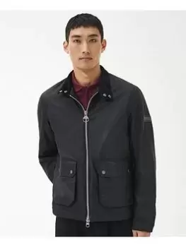 Image of Barbour International Lutron Harrington Wax Jacket - Black Size M Men