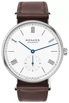 Image of Nomos Glashutte Watch Ludwig 38 White Enamel Steel Back