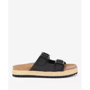 Image of Barbour Pamela Diamond Quilted Sandals - Black