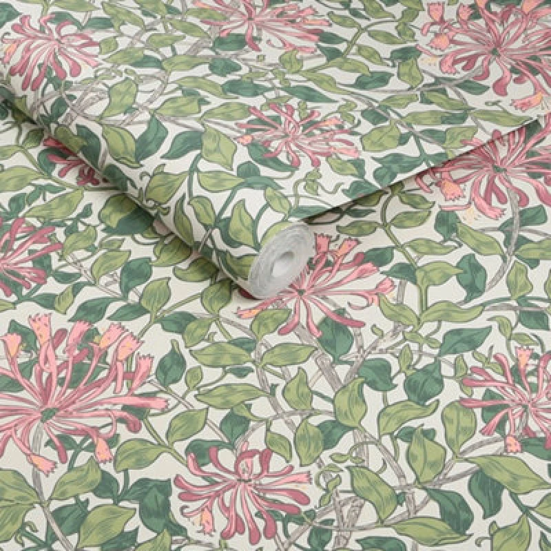 Image of William Morris At Home Honeysuckle Blossom Wallpaper