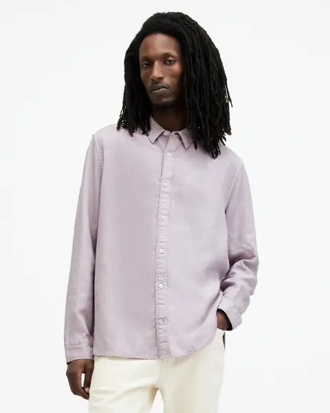 Image of AllSaints Laguna Linen Blend Shirt
