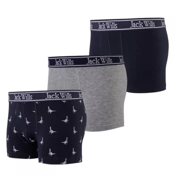 Image of Jack Wills Kids Boys Multipack Boxers Three Pack - Navy/Grey