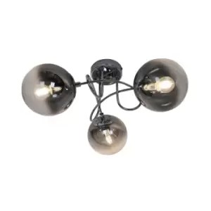 Image of Lixa Multi Arm Semi Flush Ceiling Lamp, Chrome, 3x E14