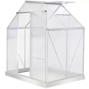 Image of Outsunny 4x6ft Walk-in Greenhouse Polycarb. Panels Aluminium Frame Sliding Door