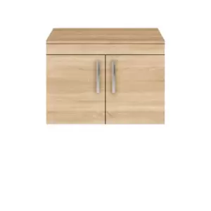 Image of Nuie Athena 800 Wall Hung 2-door Vanity & Worktop - Natural Oak