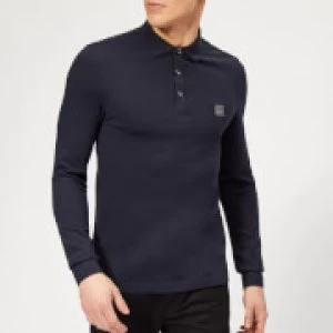 Image of Hugo Boss Passerby Long Sleeve Polo Shirt Navy Size S Men