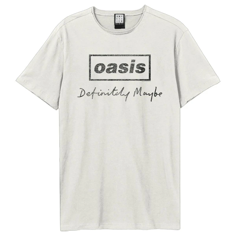 Image of Amplified Amplified Men Definitely Maybe Distressed Oasis T-Shirt in White Size: X-Small White XS Male 5063703714907