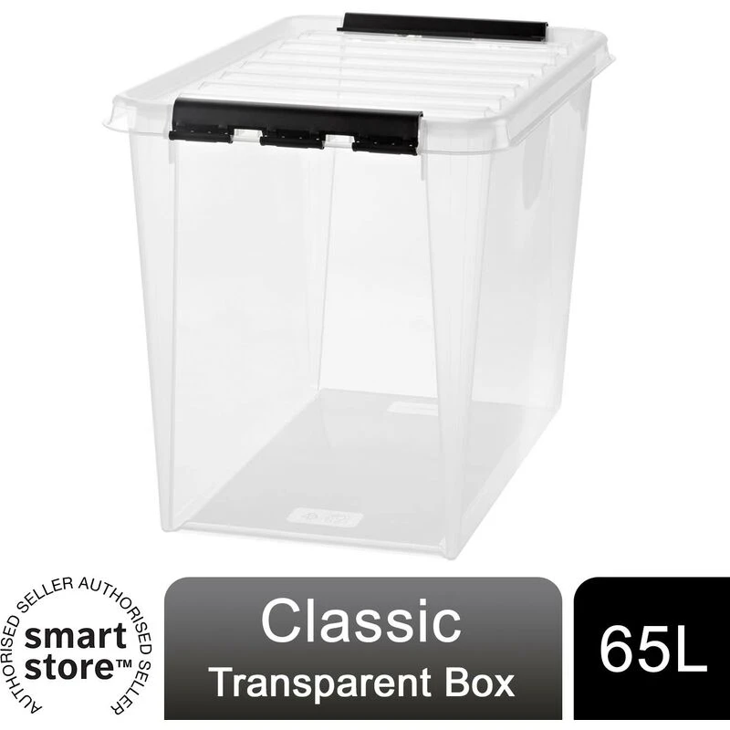 Image of SMARTSTORE Smartstore - Classic Box 65 Polypropylene Transparent Storage with Lid, 65 Litre 7332462067790