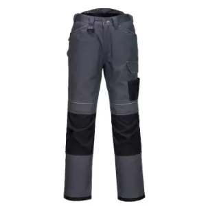 Image of Portwest Mens PW3 Work Trousers (30R) (Grey/Black)
