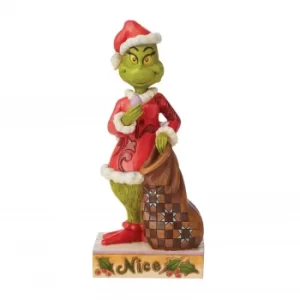 Image of The Grinch By Jim Shore Naughty Nice Grinch Figurine