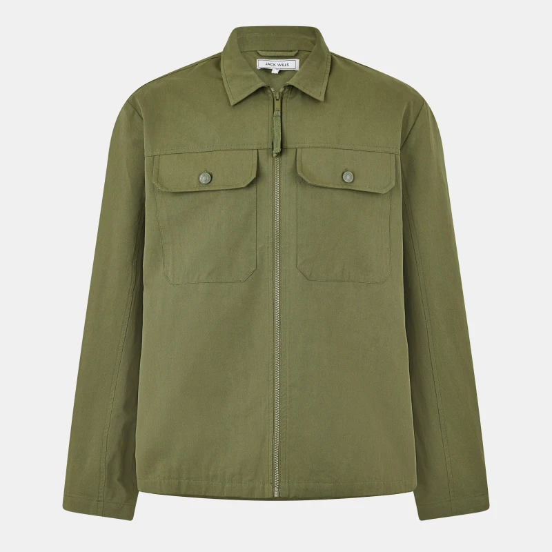 Image of Jack Wills Mens Shire Utility Overshirt Olive male S