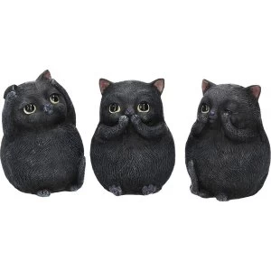 Image of Three Wise Fat Cats Figurines