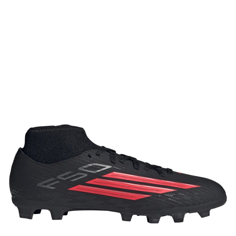 Image of adidas Kids F50 Club Mid Cut F50 Firm Ground Football Boots Black/Red male 3 (35.5)