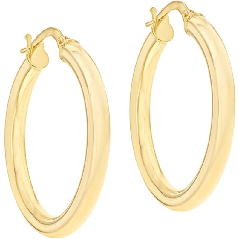 Image of Be You 9ct Gold Tube Hoops Yellow Gold female One Size