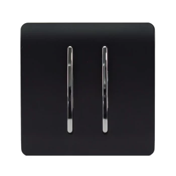 Image of TrendiSwitch Double Light Switch - Matt Black