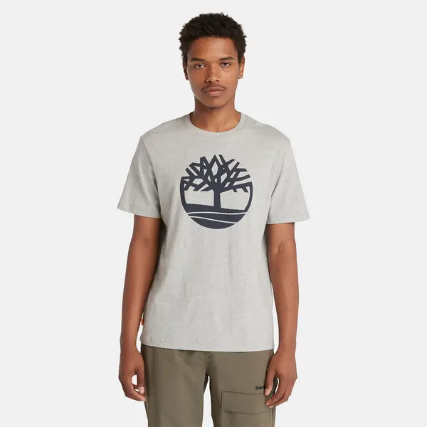 Image of Timberland Kennebec River Tree Logo T-Shirt For Men In Grey, Size S