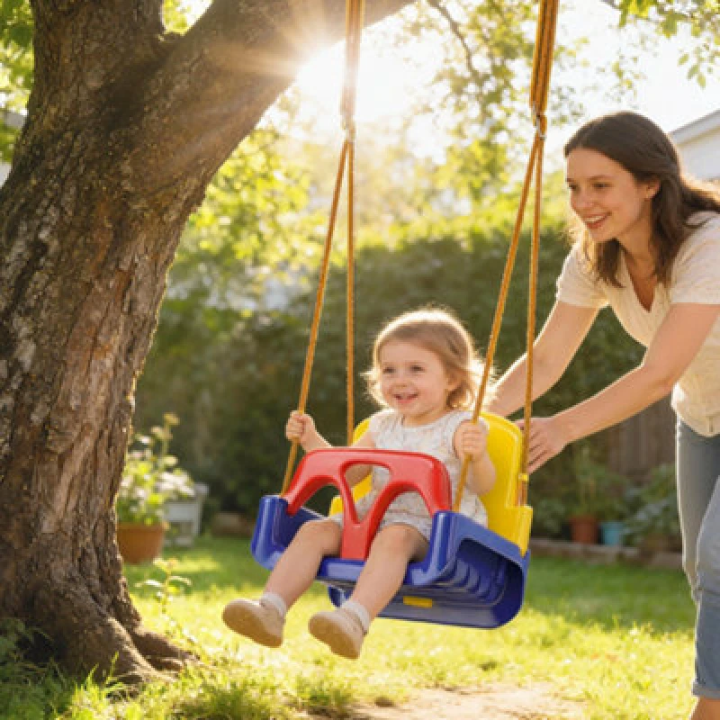 Image of Outsunny 3 In 1 Kids Swing Seat, Adjustable Toddler Swing Chair, Dark Blue