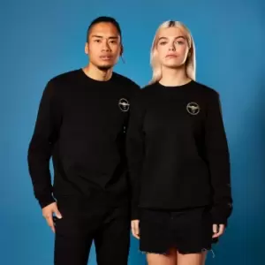 Image of Embroidered USS Enterprise Badge Star Trek Sweatshirt - Black - M - Black