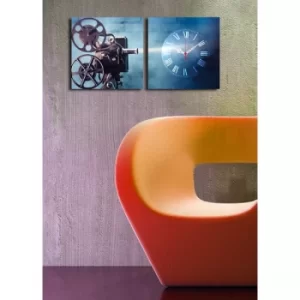 Image of 2P2828CS-8 Multicolor Decorative Canvas Wall Clock (2 Pieces)