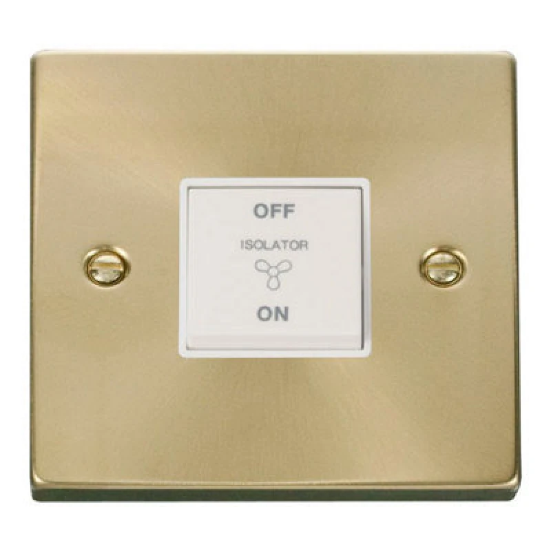 Image of SE Home Satin / Brushed Brass 10A 3 Pole Fan Isolation Switch Gold unisex