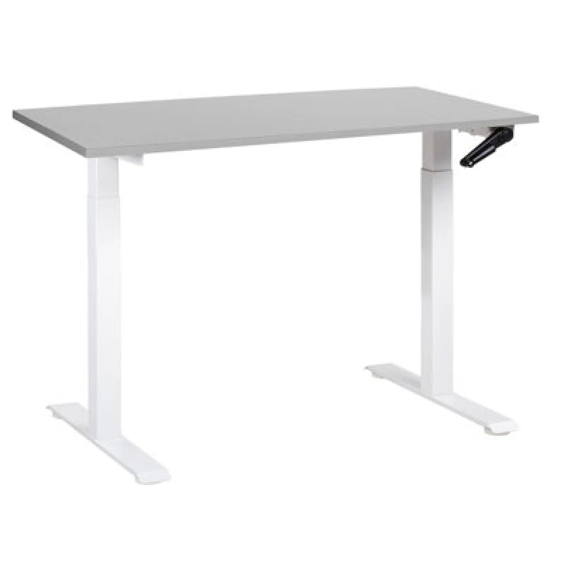 Image of Beliani Manual Adjustable Standing Desk Destines Grey/ White 120 Cm 72 Cm