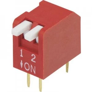 Image of DIP switch Number of pins 2 Piano type TRU COMPONENTS DP 02