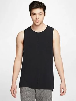 Image of Nike Train Dry Fit Yoga Tank Top - Black/Grey, Size S, Men