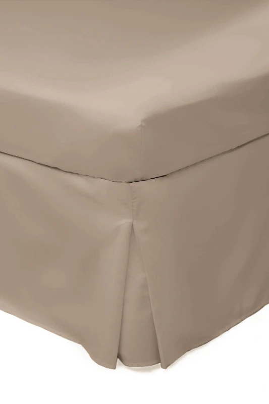 Image of Belledorm Easy Care 200 Thread Count Cotton Polyester Percale Platform Valance in Light Brown Size: Super King Light Brown Unisex Super King