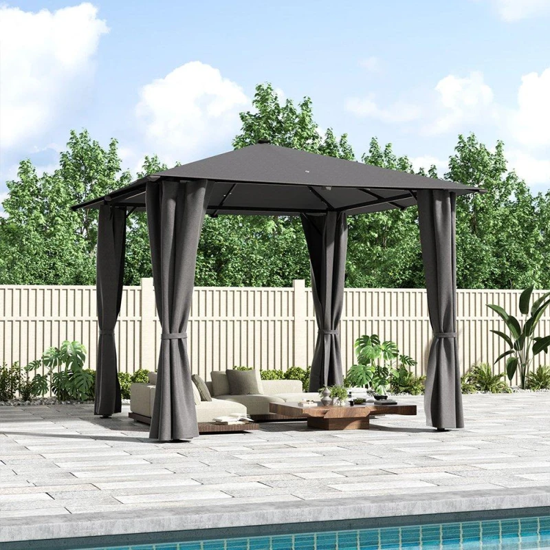 Image of Breeins Metal Gazebo with Lights Grey unisex One size