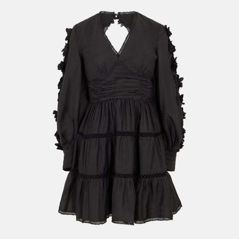 Image of French Connection Womens Aubrey Lace Mini Dress Black female 8 (XS)