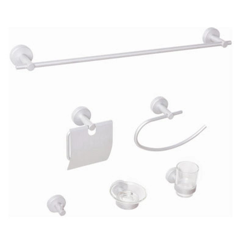 Image of Beliani 6 Piece Bathroom Hardware Set Zaruma With Towel Bars And Hooks Silver