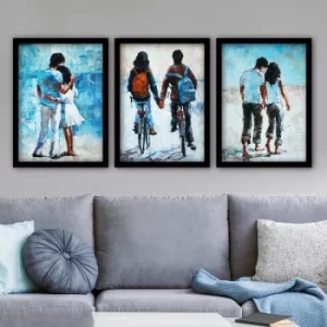 Image of 3SC80 Multicolor Decorative Framed Painting (3 Pieces)