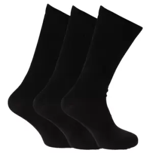 Image of Unisex Big Foot Comfort Fit Diabetic Socks (3 Pairs) (UK Shoe 11-14, EUR 45-49) (Black)