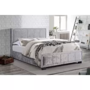 Image of Birlea 120Cm Hannover Fabric Bed Steel Crushed Velvet