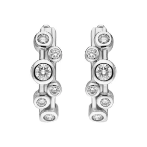 Image of 18ct White Gold Diamond Bubble Hoop Earrings