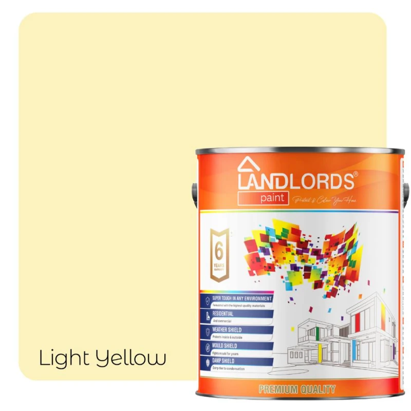 Image of Landlords Paint - Kitchen & Bathroom Paint - Mould Resistant, Washable & Durable - Light Yellow - 2.5L