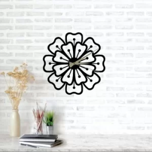 Image of Papatya Clock Black Decorative Metal Wall Clock