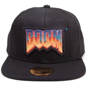 Image of Doom - Logo Patch Unisex Pop-Lock Fitting Strap Cap - Black