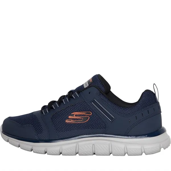 Image of Skechers Mens Track Knockhill Memory Foam Trainers UK Size 6 (EU 39.5) Navy Orange SKE2353-NVOR-6