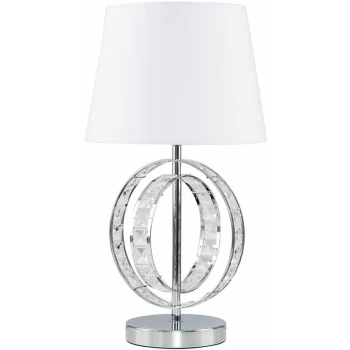 Image of Rothwell Acrylic Jewel Double Hoop Table Lamp - White - No Bulb