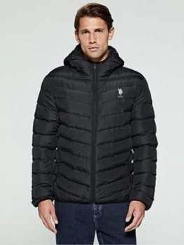 Image of U.S. Polo Assn. Padded Hooded Jacket - Black